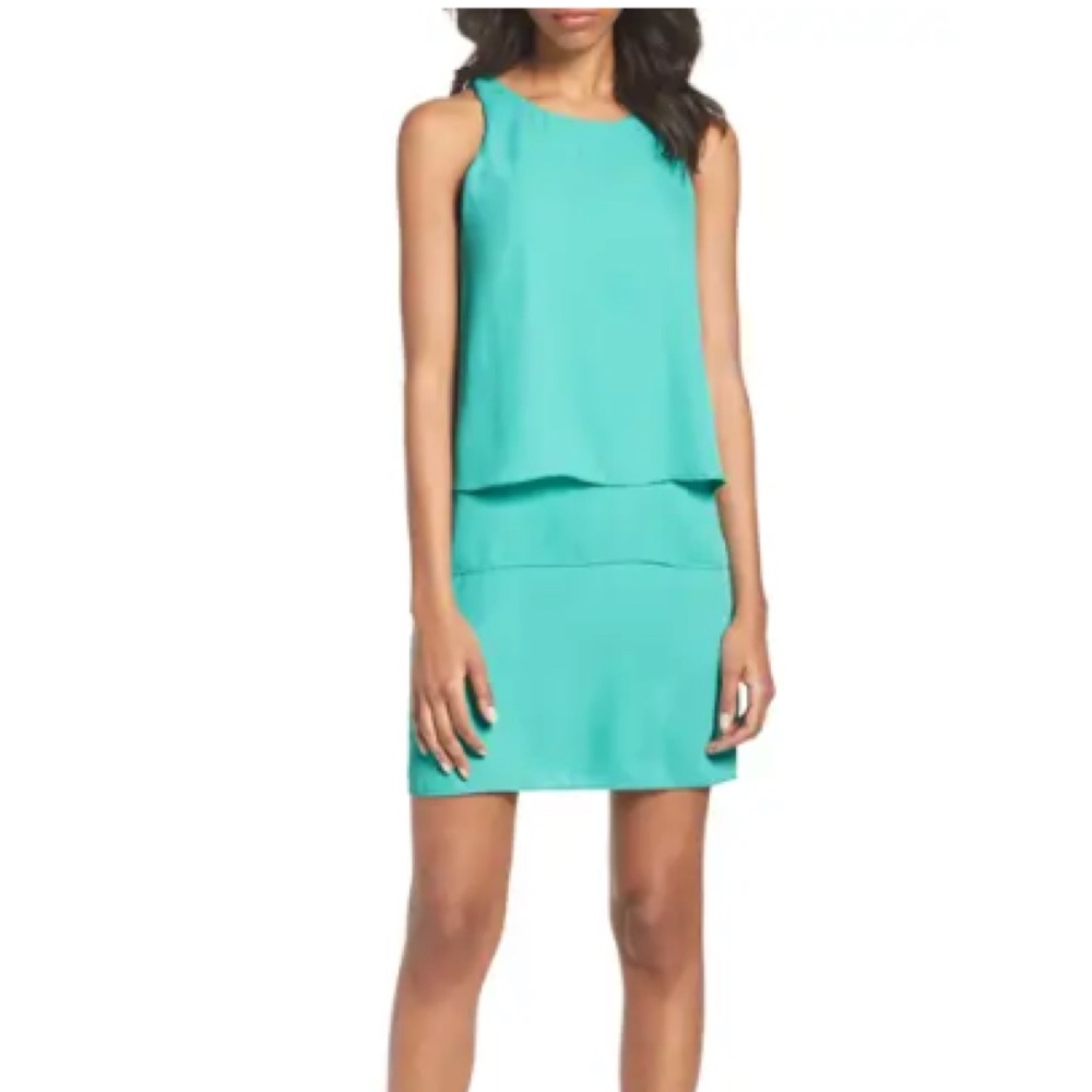 Charles Henry Layered Shift Dress